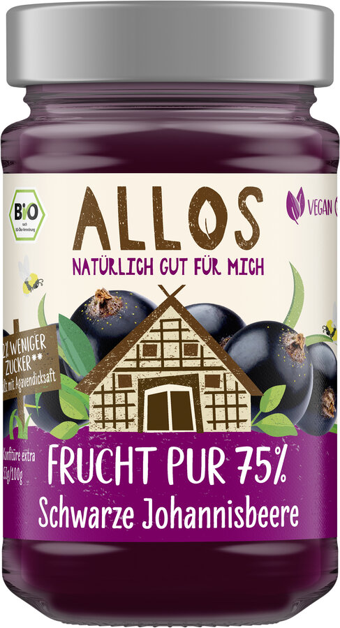 Frucht Pur 75% Aufstrich Schwarze Johannisbeere 250g