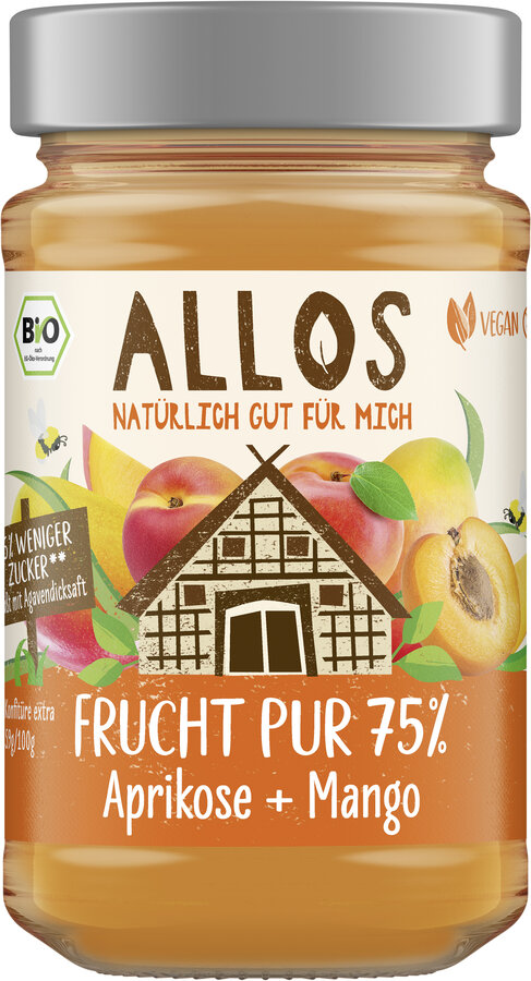 Frucht Pur 75% Aufstrich Aprikose-Mango 250g