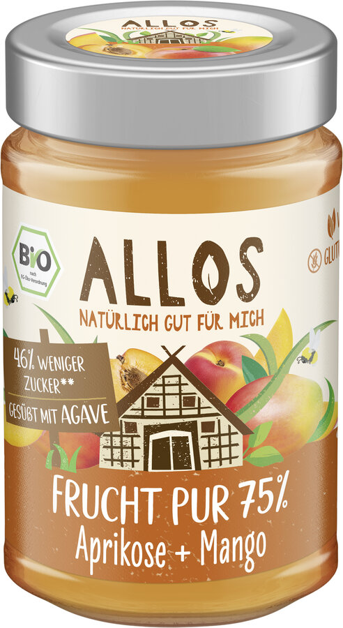 Frucht Pur 75% Aufstrich Aprikose-Mango 200g