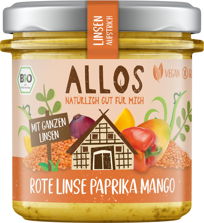 Linsenaufstrich Rote Linse Paprika Mango 140g