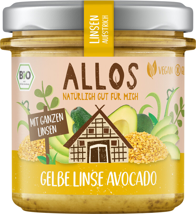 Linsen-Aufstrich Gelbe Linse Avocado 140g