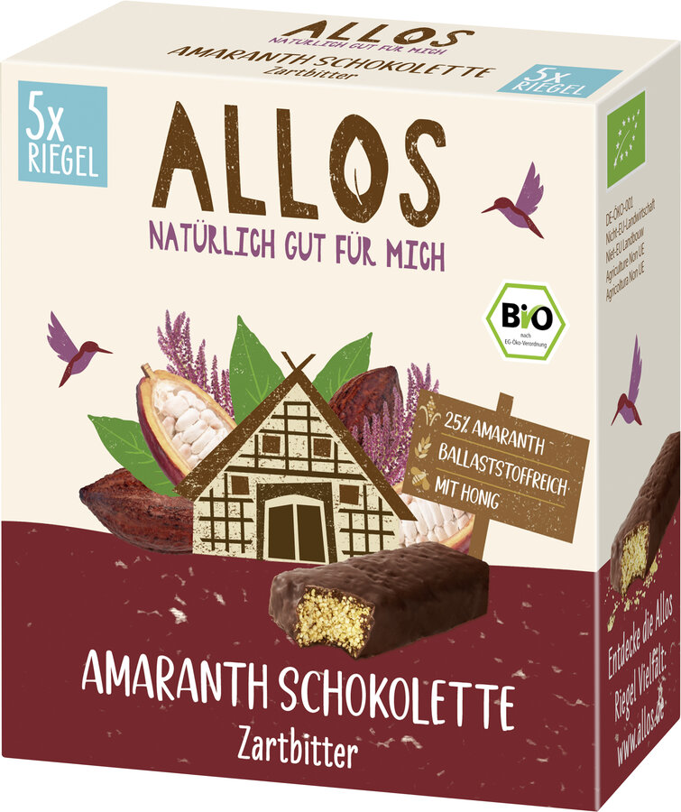 Amaranth Schokolette Zartbitterriegel 5er Pack 125g