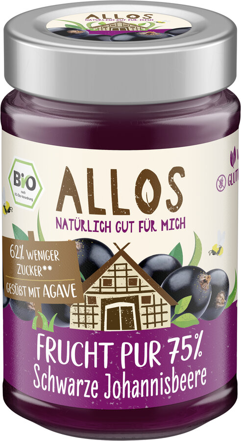 Frucht Pur 75% Aufstrich Schwarze Johannisbeere 200g