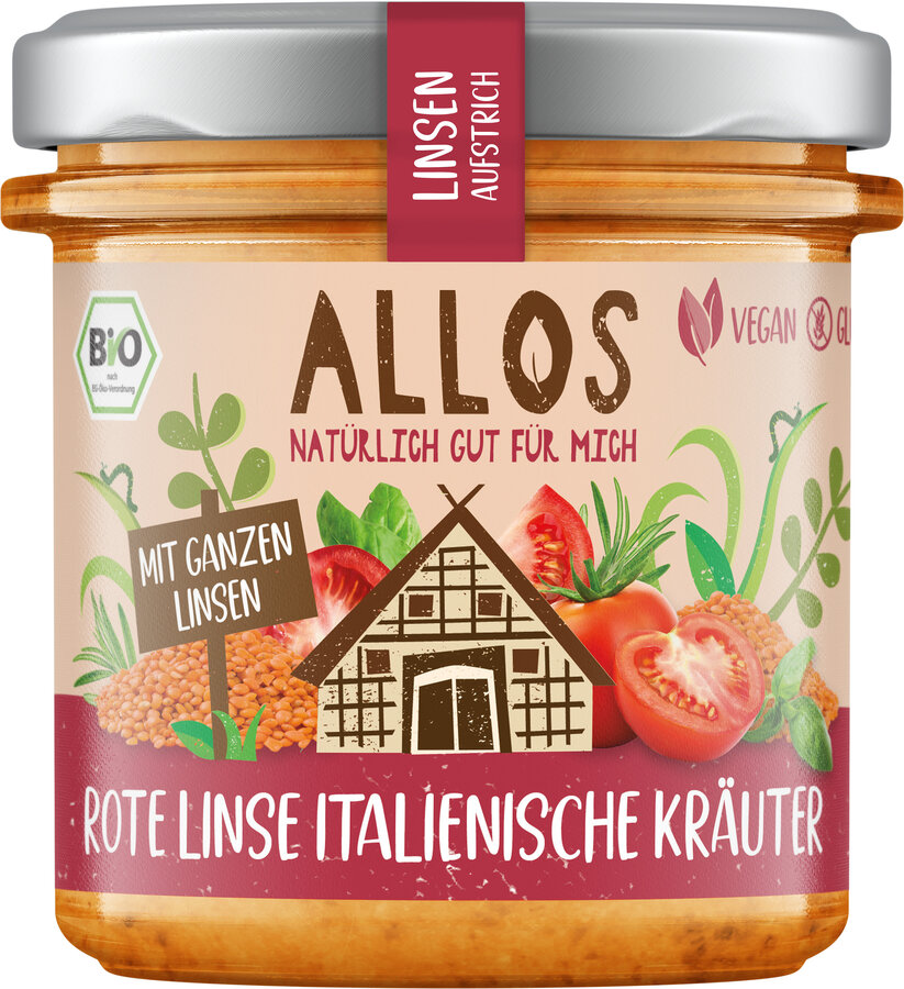 Linsen-Aufstrich Rote Linse Italienische Kräuter 140g