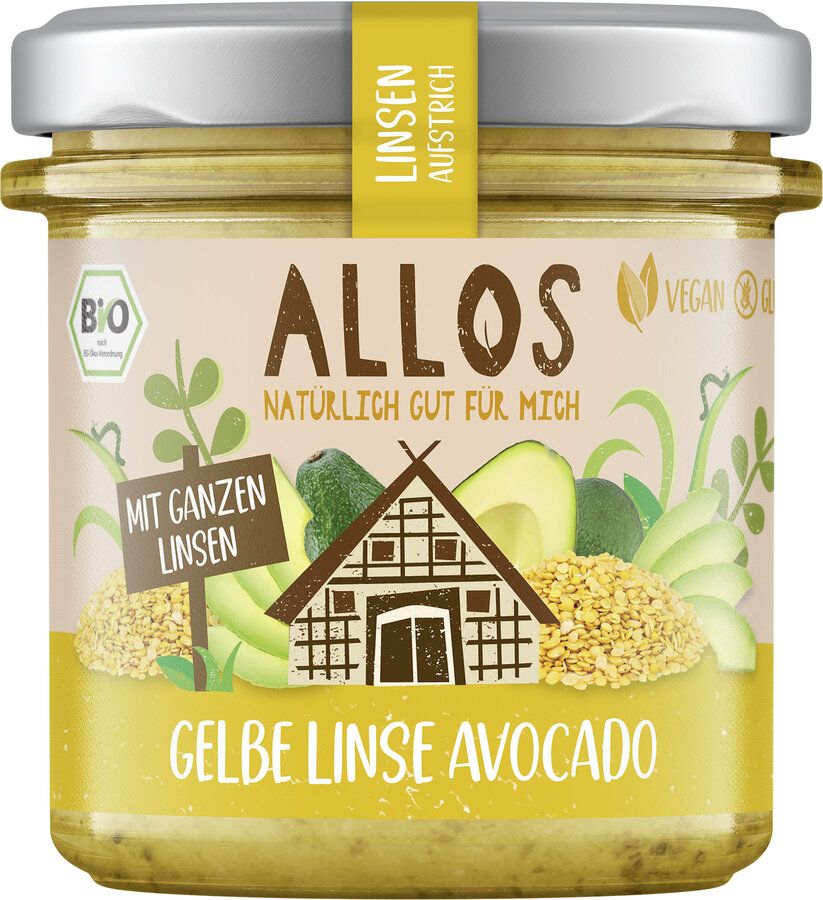 Linsen-Aufstrich Gelbe Linse Avocado 140g