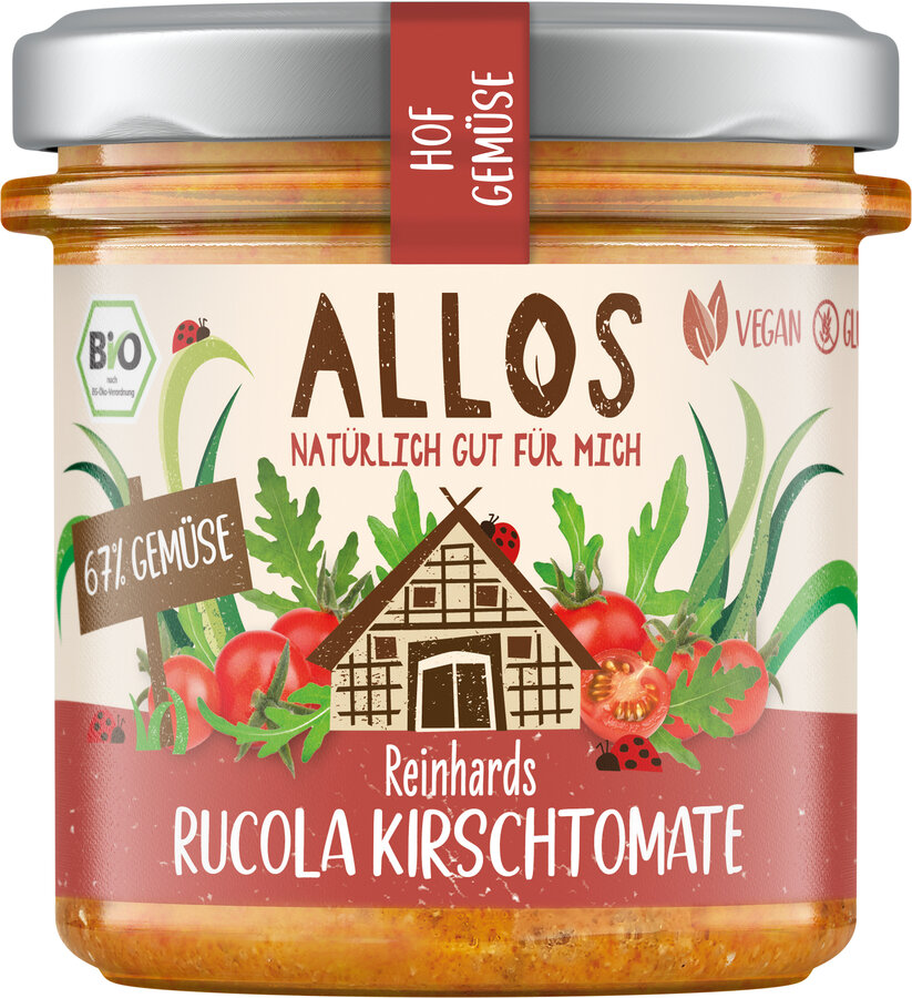 Hofgemüse Reinhards Rucola Kirschtomate Brotaufstrich 135g