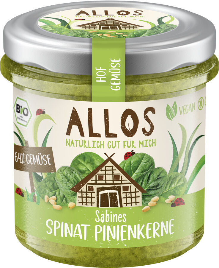 Hofgemüse Sabines Spinat Pinienkerne Brotaufstrich 135g